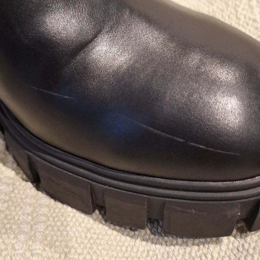 Nine West Kani clunky black stacked heeled knee boots 9M - Picture 9 of 10